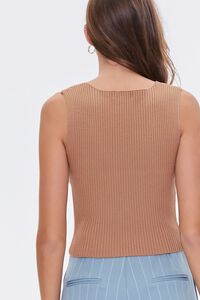 BROWN Ribbed Sweater-Knit Tank Top, image 3