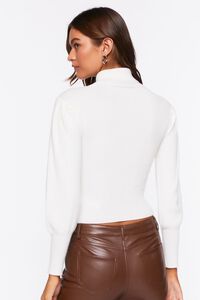 WHITE Long-Sleeve Turtleneck Sweater, image 3