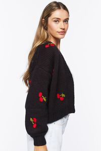 BLACK/MULTI Cherry Cardigan Sweater, image 2