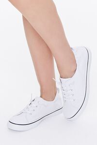 WHITE Canvas Low-Top Sneakers, image 1