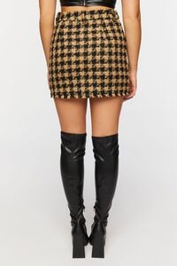 TAUPE/BLACK Tweed Houndstooth Mini Skirt, image 4