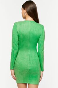 GREEN Faux Suede Godet Mini Dress, image 3