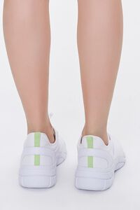 WHITE/LIME Recycled Lace-Up Low-Top Sneakers, image 3