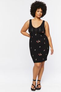 BLACK/MULTI Plus Size Sweater-Knit Mini Dress, image 4