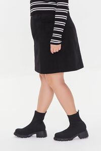 BLACK Plus Size Corduroy Mini Skirt, image 3