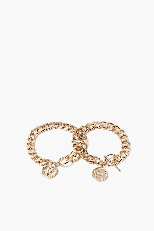 GOLD Chunky Chain Bracelet Set, image 2