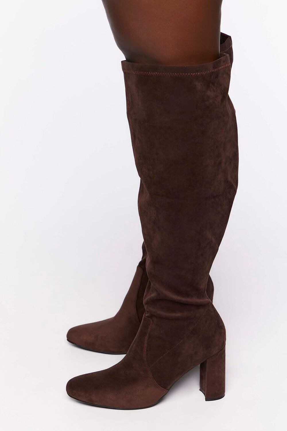 BROWN Faux Suede Over-the-Knee Boots (Wide), image 2