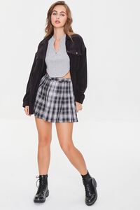 BLACK/MULTI Pleated Plaid Mini Skirt, image 5