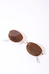 GOLD/BROWN Oval Tinted Sunglasses, image 3