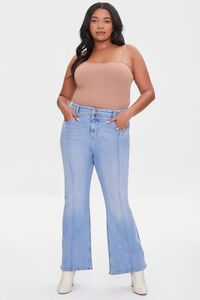 MEDIUM DENIM Plus Size High-Rise Flare Jeans, image 1