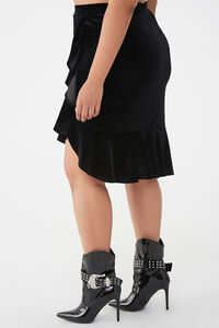Plus Size Velvet High-Low Skirt, image 2