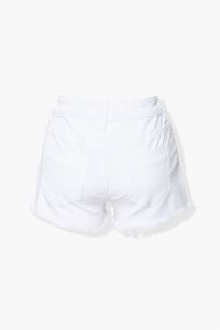 WHITE Floral Embroidered Denim Shorts, image 3