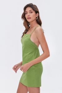 GREEN Crisscross Linen-Blend Mini Dress, image 2