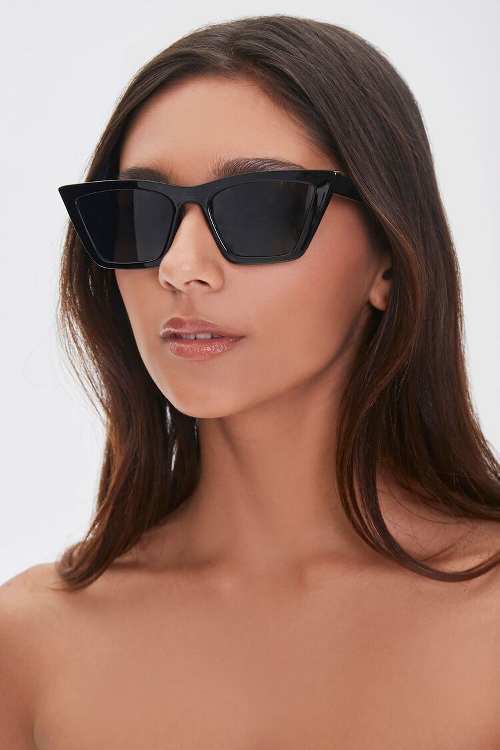 BLACK/BLACK Cat-Eye Sunglasses, image 1
