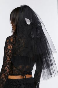 BLACK Tulle Butterfly Veil, image 1