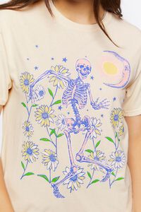 CREAM/MULTI Skeleton Flowers Graphic Tee, image 5