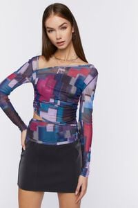 Asymmetrical Abstract Print Top, image 1