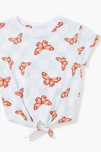BLUE/MULTI Girls Butterfly Knotted Tee (Kids), image 3