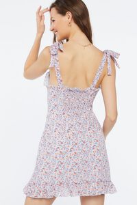 LIGHT BLUE/MULTI Floral Print Tie-Strap Mini Dress, image 3