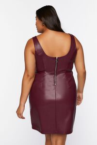 MERLOT Plus Size Faux Leather Mini Dress, image 3