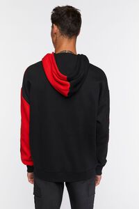 BLACK/RED Colorblock Graphic Embroidered Hoodie, image 4