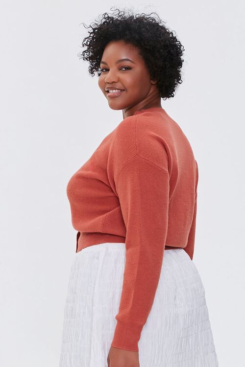 CHESTNUT Plus Size Buttoned Cardigan Sweater, image 2