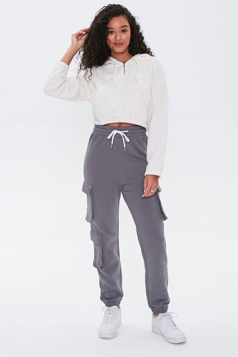 CHARCOAL French Terry Cargo Joggers, image 1