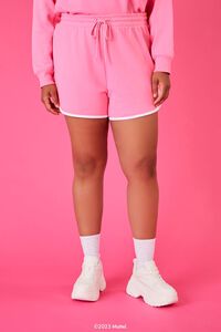 PINK/MULTI Plus Size Barbie Ringer Shorts, image 2