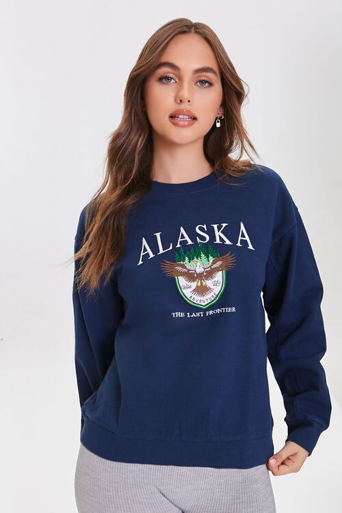 BLUE/MULTI Embroidered Alaska Pullover, image 1