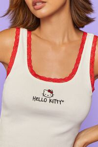 WHITE/RED Hello Kitty & Friends Embroidered Tank Top, image 5