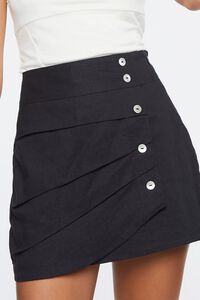 BLACK Linen-Blend Mini Skirt, image 6