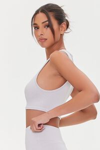 SILVER Ribbed Knit Cropped Tank Top, image 2