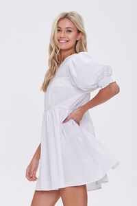 WHITE Puff-Sleeve Mini Dress, image 2