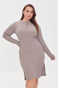 GREY Plus Size Ribbed Chenille Dress, image 6