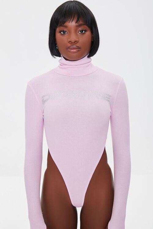 PINK/MULTI Rhinestone Desire Graphic Bodysuit, image 5