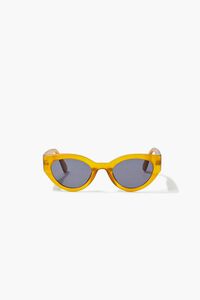MUSTARD/BLACK Oval Tinted Sunglasses, image 3