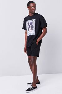 BLACK Fleece Drawstring Shorts, image 5
