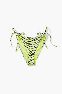 NEON YELLOW/BLACK Zebra Striped String Bikini Bottoms, image 5