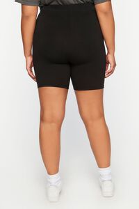 BLACK Plus Size Organically Grown Cotton Biker Shorts, image 4