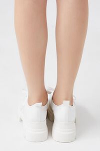 WHITE Lace-Up Lug-Sole Sneakers, image 3