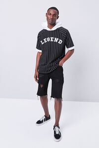 BLACK/WHITE Legend Graphic Striped Hooded Top, image 4