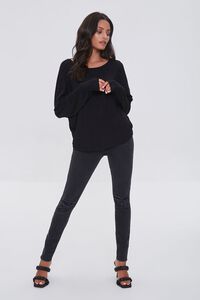 BLACK Ribbed Twist-Back Sweater, image 4