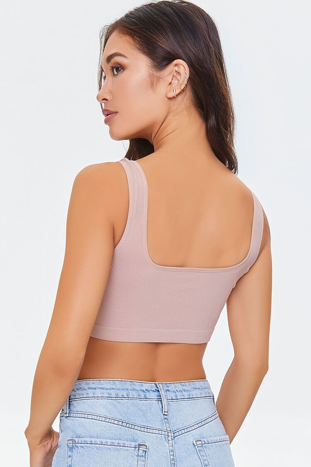 TAUPE Ribbed Seamless Bralette, image 3