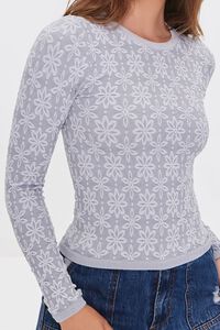 Embroidered Floral Seamless Top, image 5