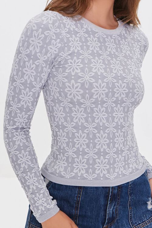 HEATHER GREY Embroidered Floral Seamless Top, image 5