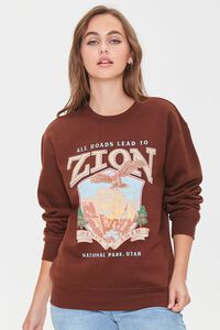 BROWN/MULTI Zion Graphic Pullover, image 1