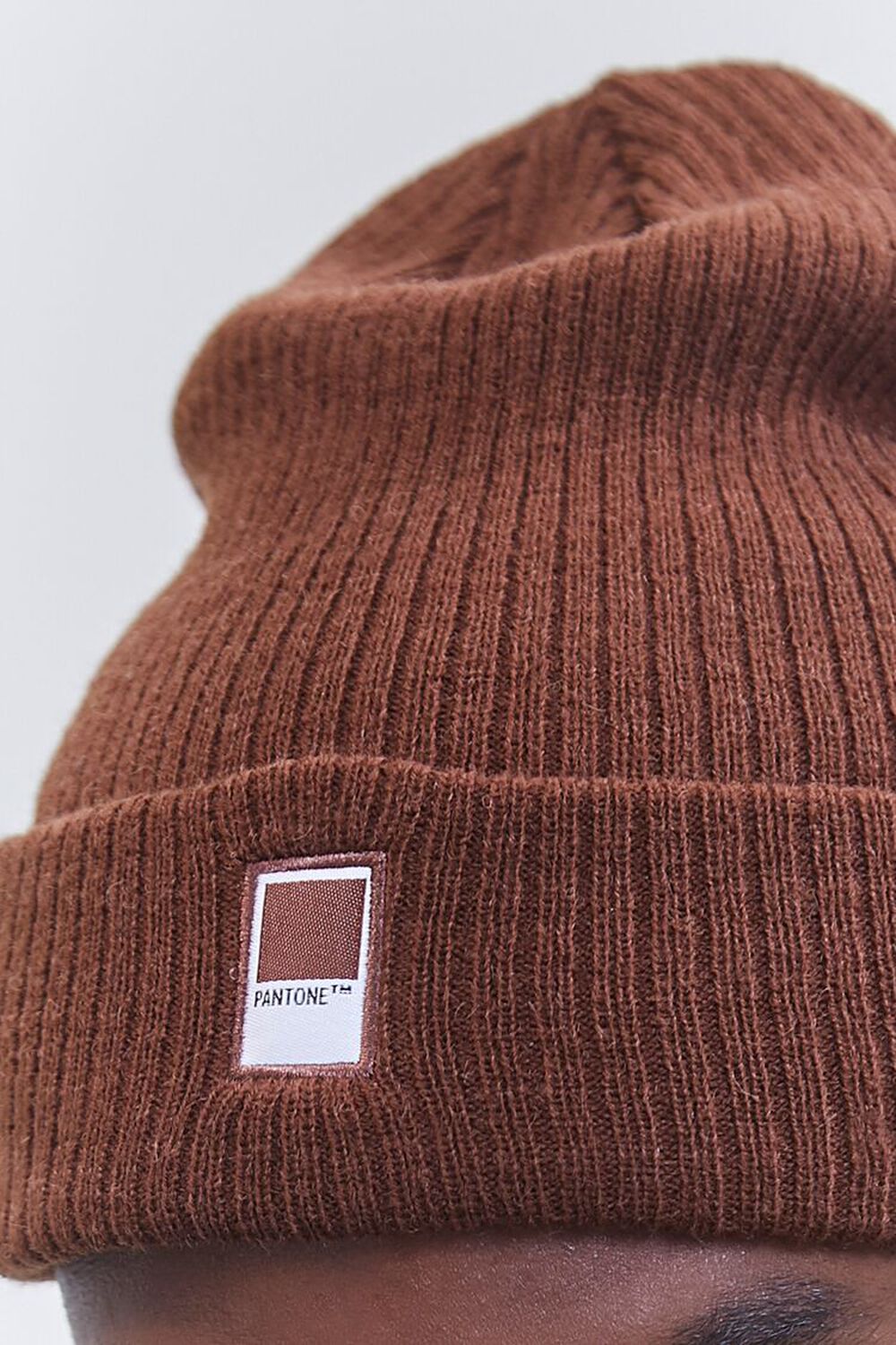 BROWN Men Embroidered Pantone Beanie, image 2
