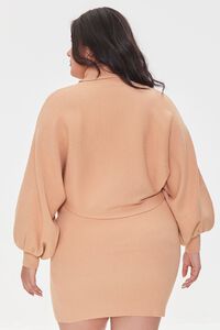 TAUPE Plus Size Sweater-Knit Top & Skirt Set, image 3