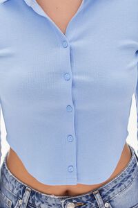 BLUE Cropped Polo Shirt, image 5