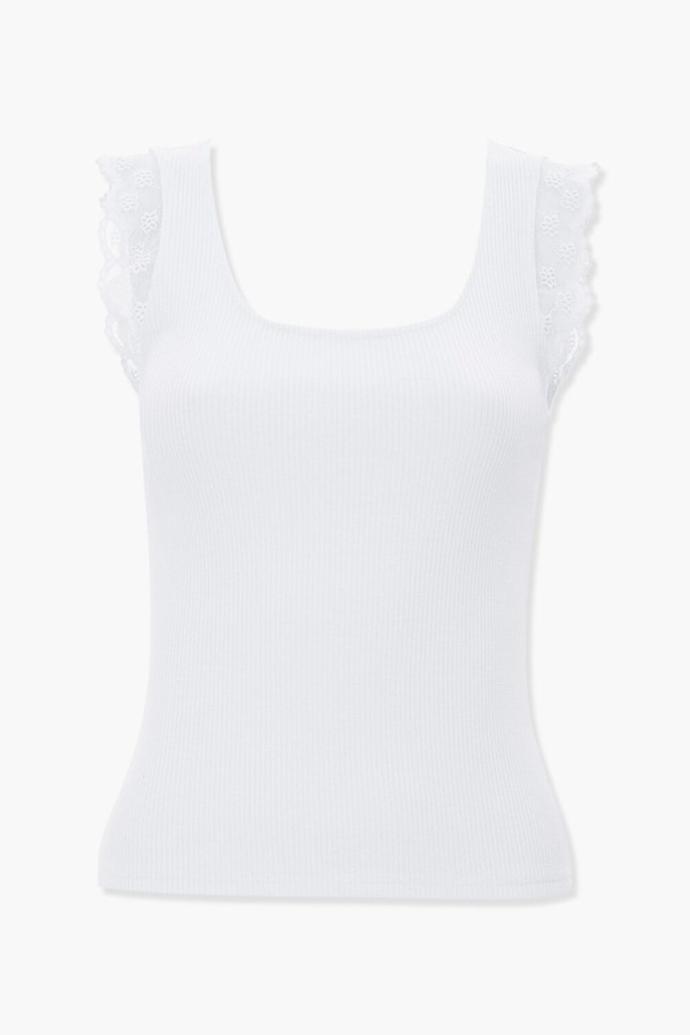 Lace-Trim Ribbed Tank Top
